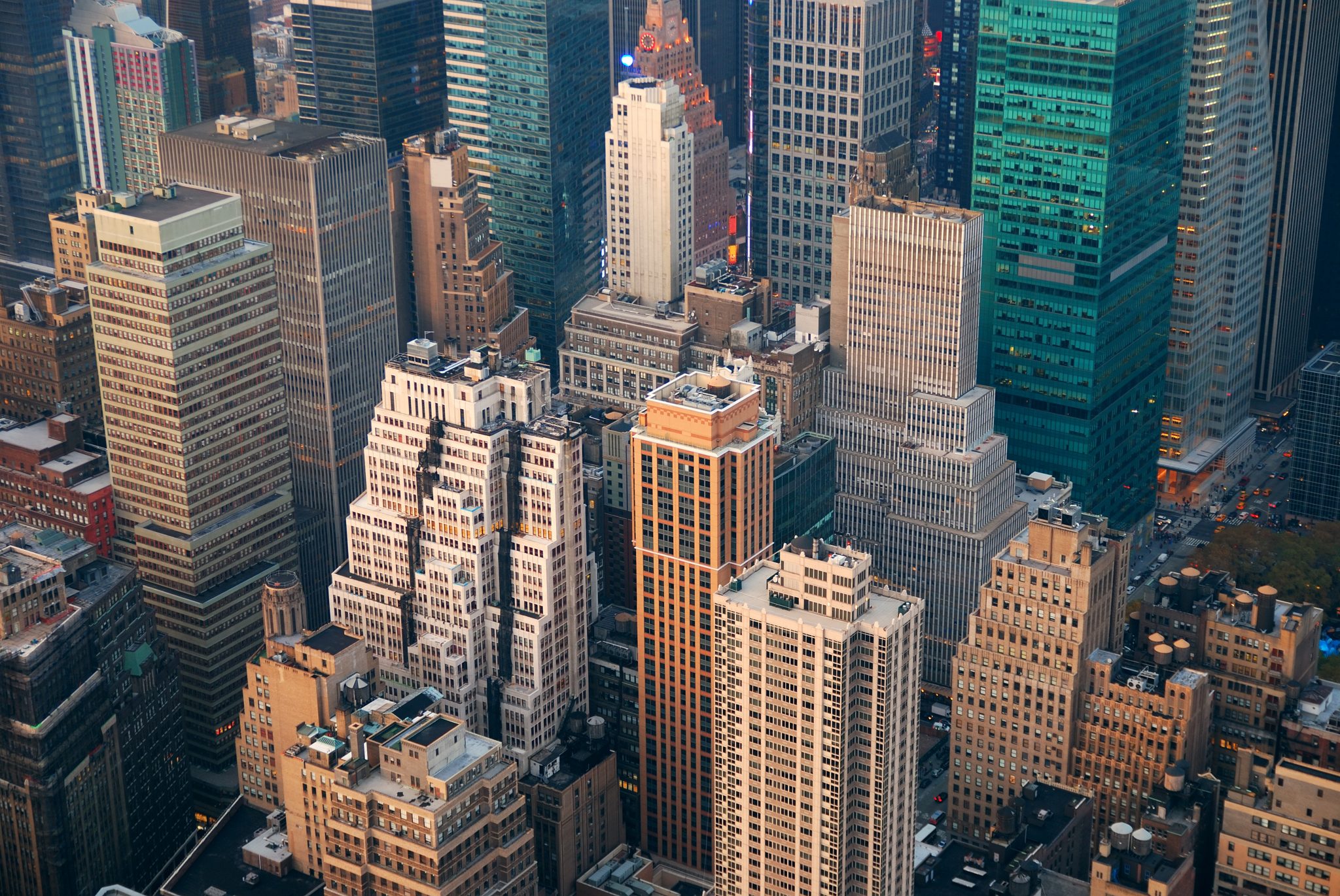 Arial Shot of NYC Skyscrapers