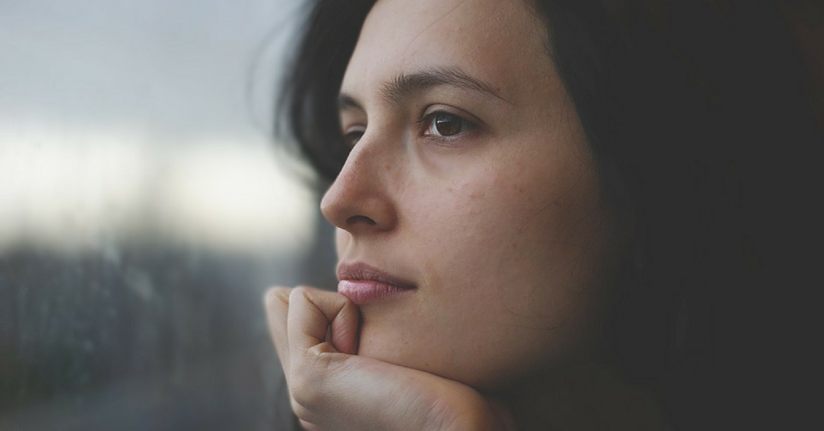 contemplating woman