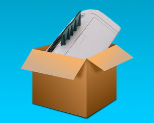 Printer in Cardboard Box