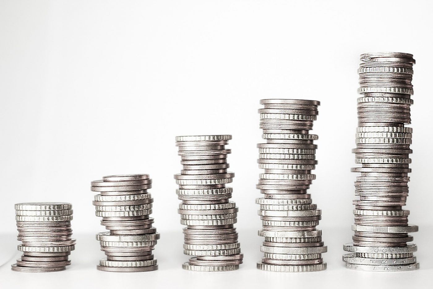 Stacks of Silver Coins