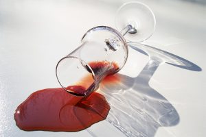 Spilled Red Wine Glass