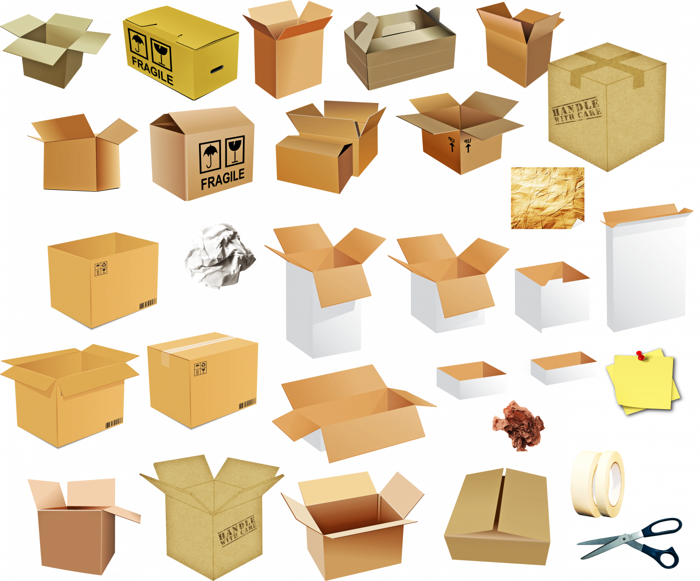 cardboard boxes