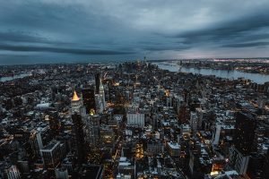 new york city skyline at night