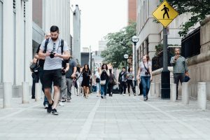 pedestrians walking