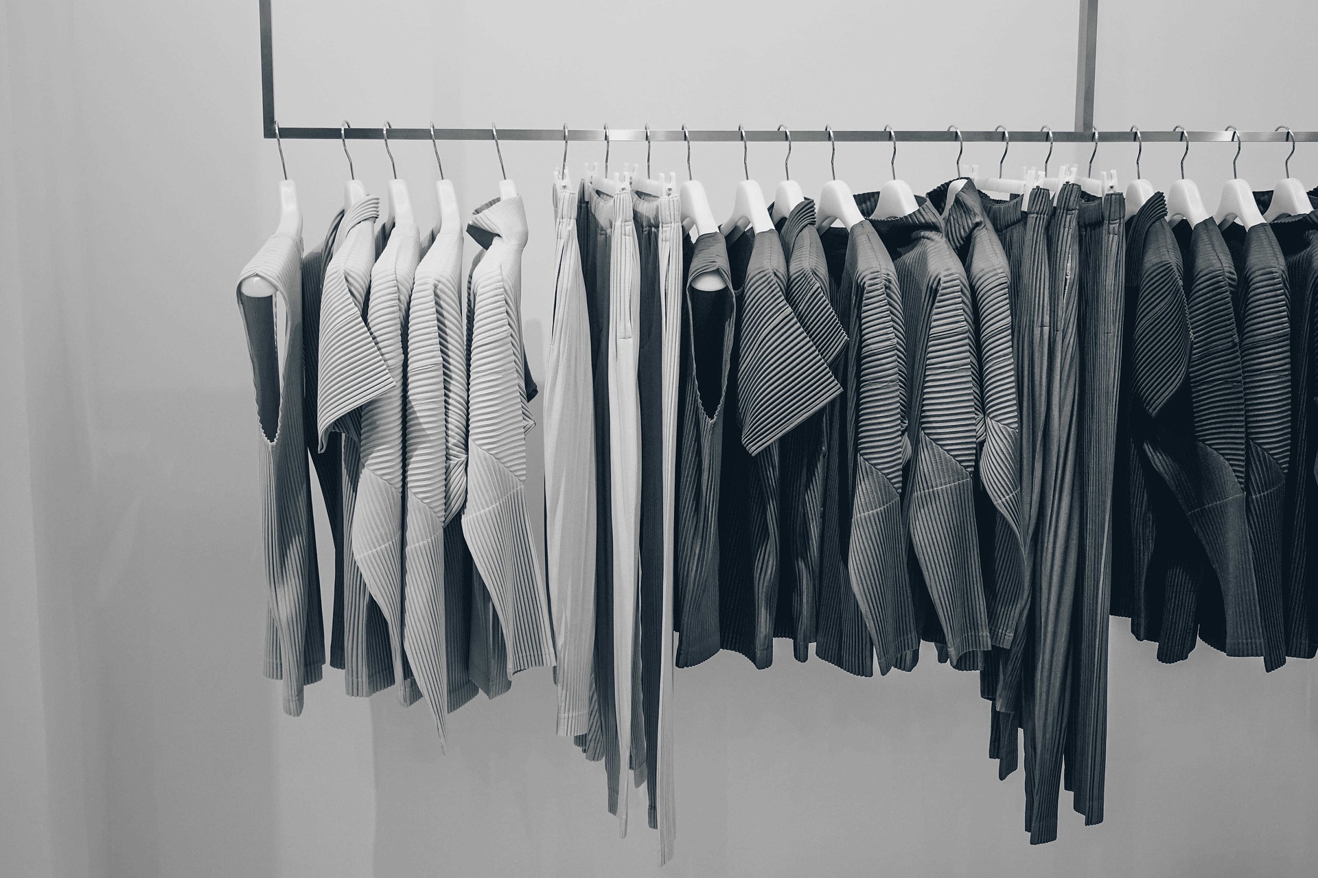 clothes hanging on a rack