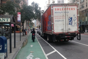 NYC Moving Truck in city